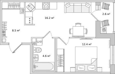 1-к кв. Ленинградская область, Всеволожский район, Свердловское ...