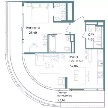2-комнатная квартира: Республика Крым, Саки, курортный кластер Темпо ...