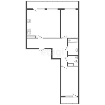2-комнатная квартира: Кудрово, Европейский проспект, 22 (90 м)