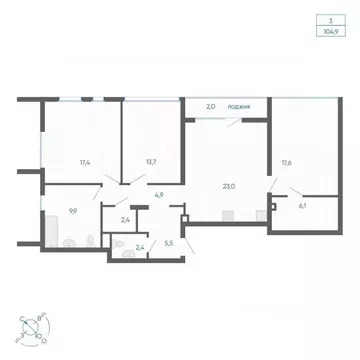 3-к кв. Свердловская область, Екатеринбург ул. Вильгельма де Геннина, ...