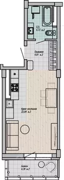 1-к кв. Свердловская область, Нижний Тагил ул. Победы, 57 (33.75 м)