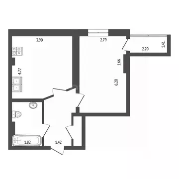 1-к кв. Тюменская область, Тюмень Комсомольская ул., 75 (53.1 м)