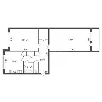 2-к кв. Ленинградская область, Ломоносовский район, Аннинское ...