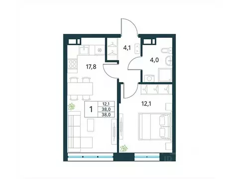 1-к кв. Забайкальский край, Чита Хороший мкр,  (38.0 м)