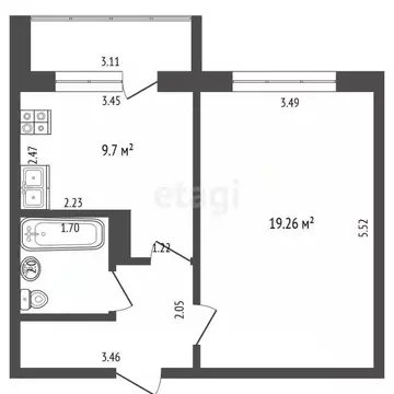 1-к кв. Мордовия, Саранск ул. Косарева, 119 (39.0 м)