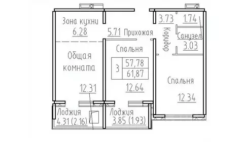 2-к кв. Новосибирская область, Новосибирский район, Мичуринский ...