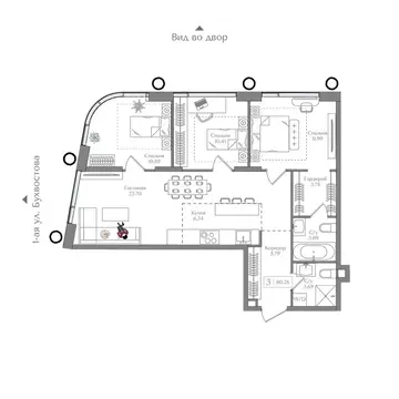 3-комнатная квартира: Москва, жилой комплекс Преображенская Площадь ...