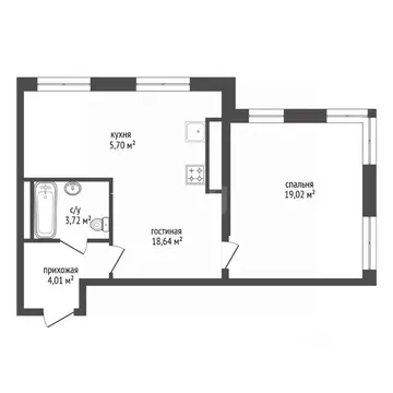 2-к кв. Башкортостан, Уфа просп. Октября, 75 (51.9 м)