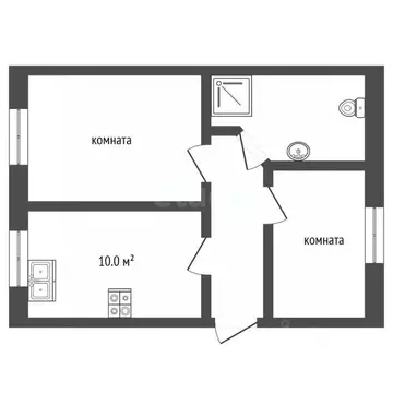2-к кв. Ярославская область, Ярославль Народный пер., 6 (40.0 м)