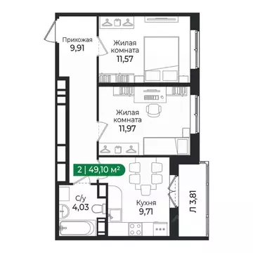 2-к кв. Ленинградская область, Сертолово Всеволожский район, Сертолово ...