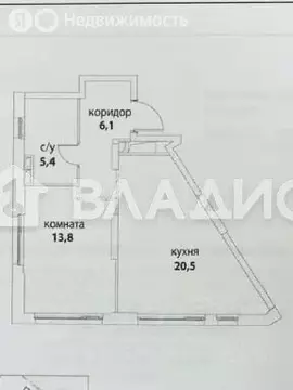 1-комнатная квартира: Москва, улица Крузенштерна, 3к1 (45.6 м)