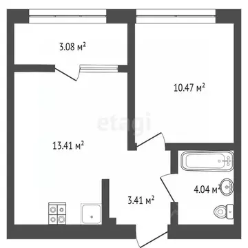 1-к кв. Калужская область, Калуга Тепличная ул., 1 (34.41 м)
