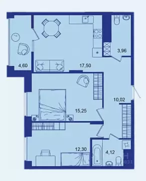 2-к кв. Брянская область, Брянск Новый Город жилой комплекс (67.75 м)