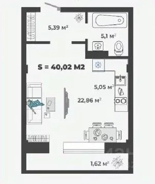 1-к кв. Хакасия, Абакан ул. Генерала Тихонова, 5 (40.02 м)