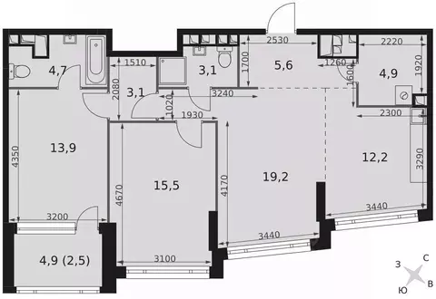 3-к кв. Москва Варшавское ш., 1 (84.7 м)