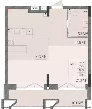 1-к кв. Нижегородская область, Нижний Новгород ул. Семашко, 17А/1 ...