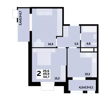 2-к кв. Адыгея, Тахтамукайский район, Старобжегокайское с/пос, Новая ...