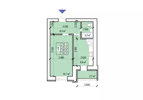 1-к кв. Саратовская область, Энгельс ул. Колотилова, 102 (38.2 м)