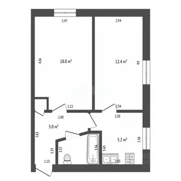 2-к кв. Тамбовская область, Тамбов Тулиновский проезд, 88 (40.3 м)