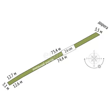 Участок в Тюменский муниципальный округ, село Луговое (2.59 м)