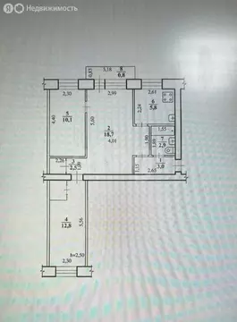 3-комнатная квартира: Чита, улица Энтузиастов, 50 (55.8 м)