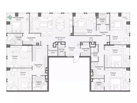 6-к кв. Москва Лайф Тайм жилой комплекс (298.0 м)