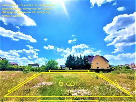 Участок в Крым, Симферопольский район, Молодежное пгт ул. Малиновая ...