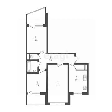 3-к кв. Крым, Симферополь ул. 60 лет Октября (64.0 м)