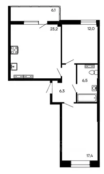 2-к кв. Севастополь Ленинский муниципальный округ, Доброгород жилой ...