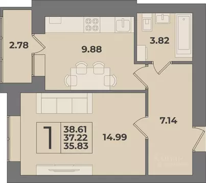 1-к кв. Калининградская область, Калининград Суздальская ул., 15 ...