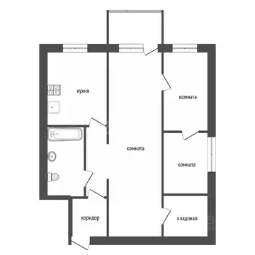 3-к кв. Воронежская область, Воронеж Ленинский просп., 103 (41.5 м)