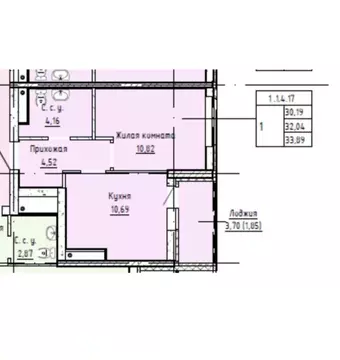 1-комнатная квартира: Екатеринбург, улица Крауля, 107/1 (33 м)