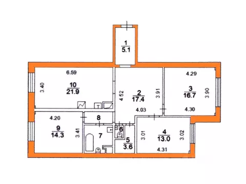 3-к кв. Москва Нагатинская наб., 10к3 (100.0 м)