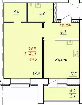 1-к кв. Алтайский край, Новоалтайск Индустриальная ул., 18А (43.2 м)