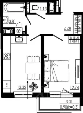 1-к кв. Ленинградская область, Тосненский район, Форносовское ...