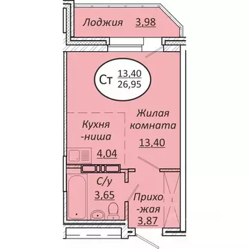 Студия Новосибирская область, Новосибирск  (26.95 м)