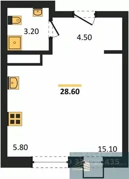 Студия Воронежская область, Воронеж бул. Содружества, 6 (28.5 м)