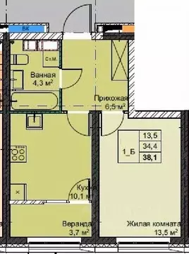 1-к кв. Приморский край, Владивосток Бам мкр,  (38.1 м)