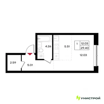 1-к кв. Пермский край, Пермь ДКЖ мкр, Уникум на Энгельса жилой ...
