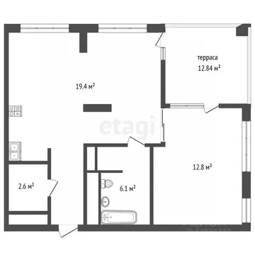 2-к кв. Тюменская область, Тюмень ул. Муравленко, 9к1 (66.4 м)