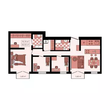 4-к кв. Приморский край, Владивосток Главная ул. (84.92 м)