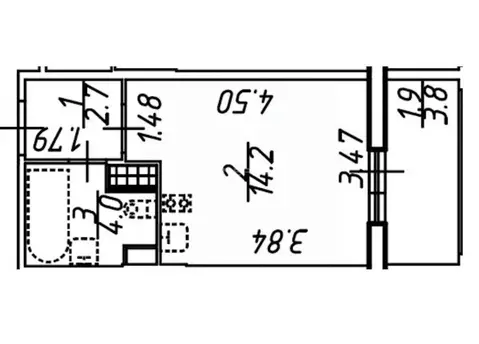 Квартира, студия, 20.9 м