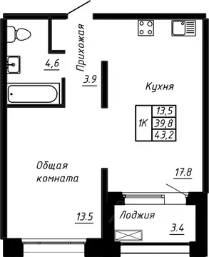 1-к кв. Ленинградская область, Тельмана Тосненский район, Сибирь жилой ...