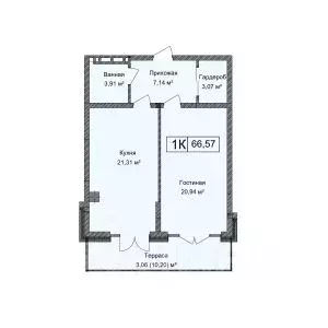 1-к кв. Дагестан, Каспийск ул. М. Халилова, 1А (66.57 м)