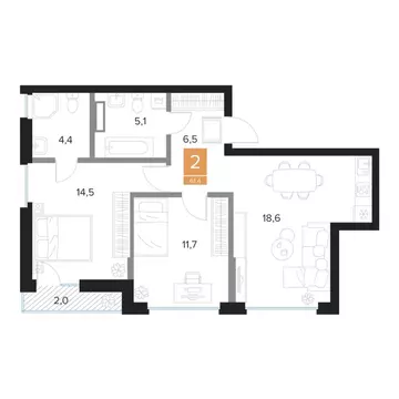 2-к кв. Курская область, Курск Парковый квартал Чувства жилой комплекс ...