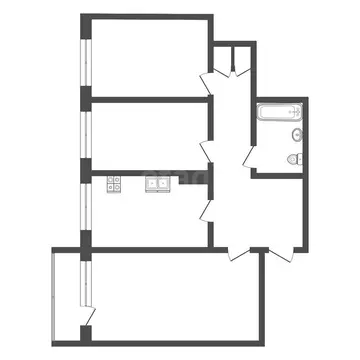 3-комнатная квартира: Якутск, улица Каландаришвили, 38/4 (61 м)