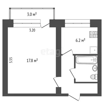 1-комнатная квартира: Калуга, микрорайон Анненки, улица Вишневского, ...