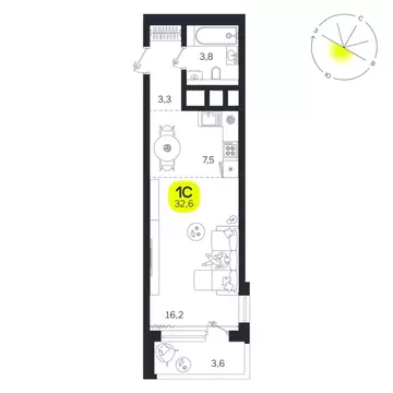 Студия Свердловская область, Екатеринбург Южная Ботаника жилрайон, ...