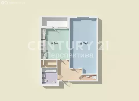 1-комнатная квартира: Москва, Кусковская улица, 12/1 (41.2 м)