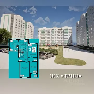 3-к кв. Смоленская область, Смоленск проезд Дзержинского, 3 (92.94 м)